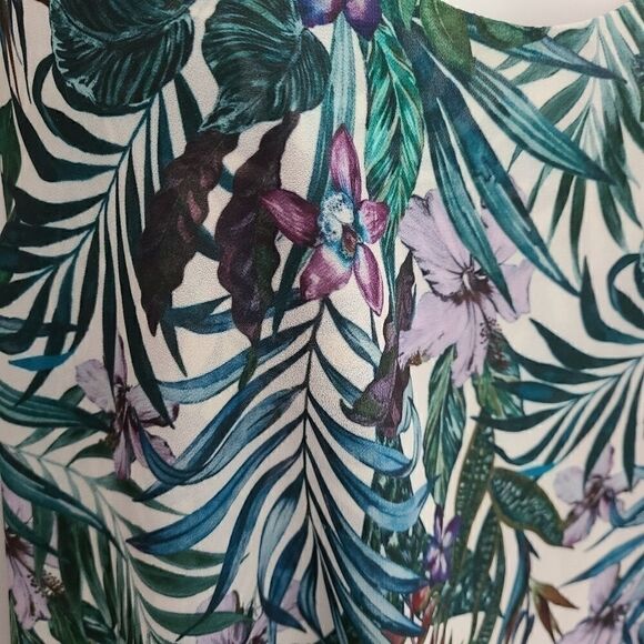 Twik Tropical Print Sleeveless Blouse Sz M - Picture 6 of 8
